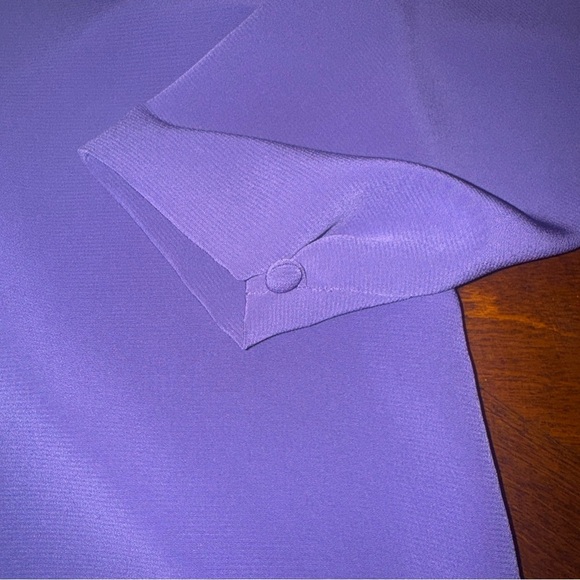 NWT Vintage Dalton Sport Purple Polyester Button Back Turtleneck Blouse Size 14 - Picture 4 of 10